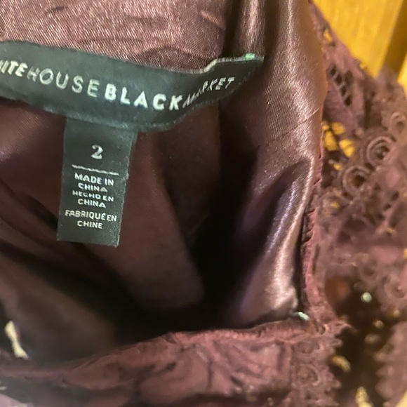 WHBM Cold-Shoulder Lace Sheath Dress Size 2,Plum color Like New! - Picture 5 of 6